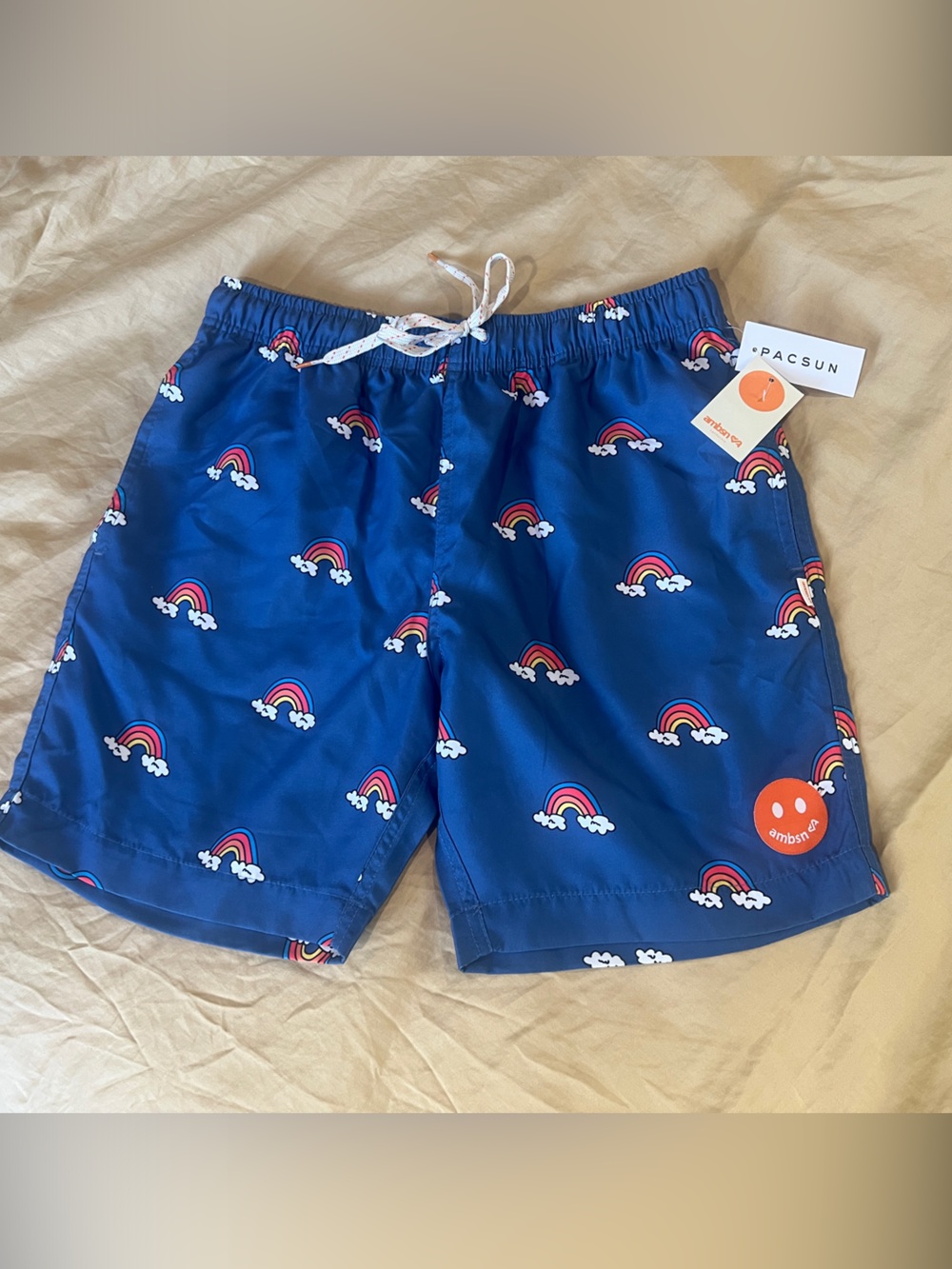 PacSun Blue Rainbow Print Swim Trunks